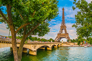 View of Eiffel Tower in France; 2020 French budget is confirmed