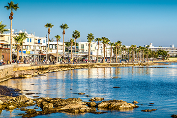 Paphos Harbour seafront; financial planning for retirement in Cyprus