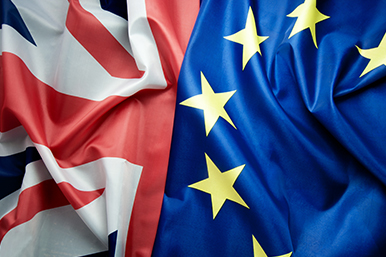 UK & EU flags; Brexit Withdrawal Agreement and citizens' rights for UK expatriates